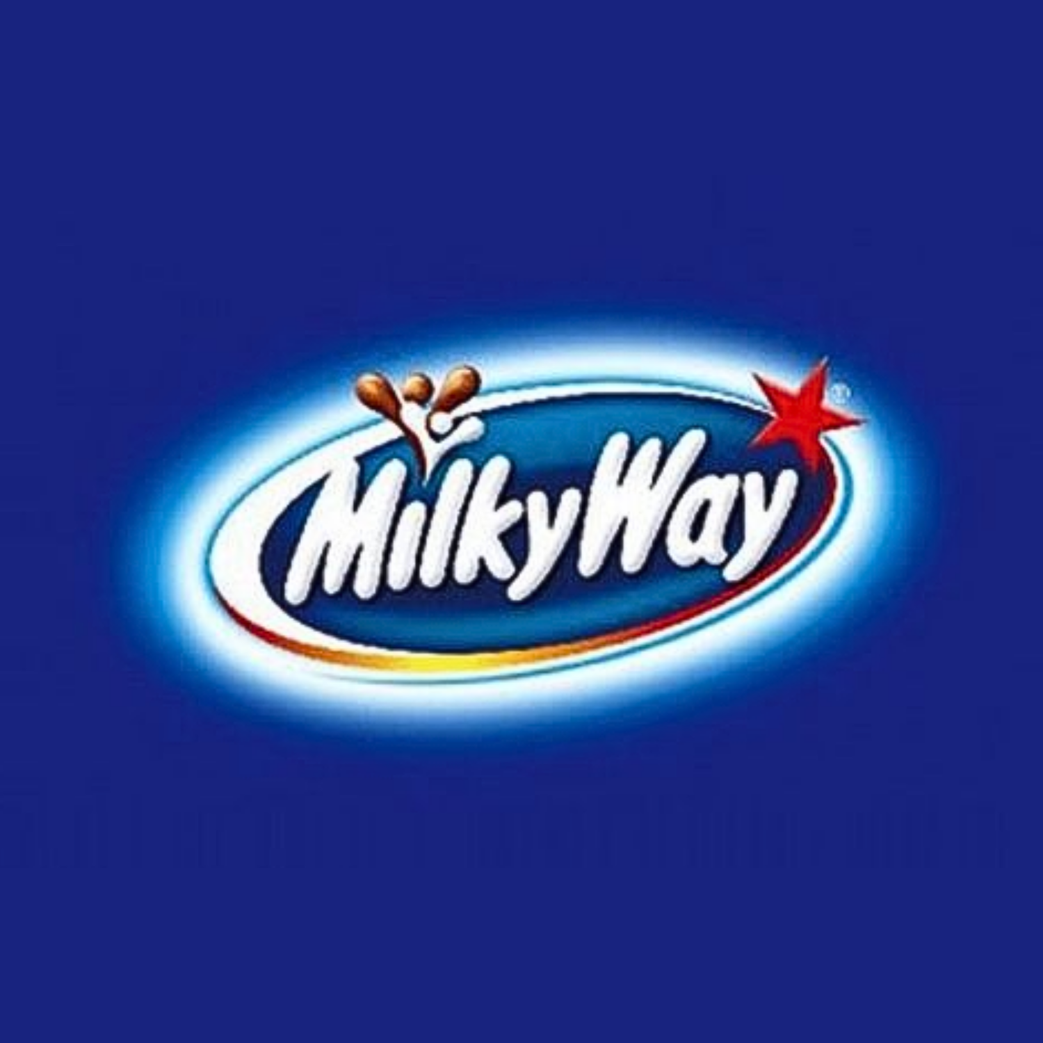 Milky Way logo in white text on a blue oval with red and blue accents, set against a dark blue background.