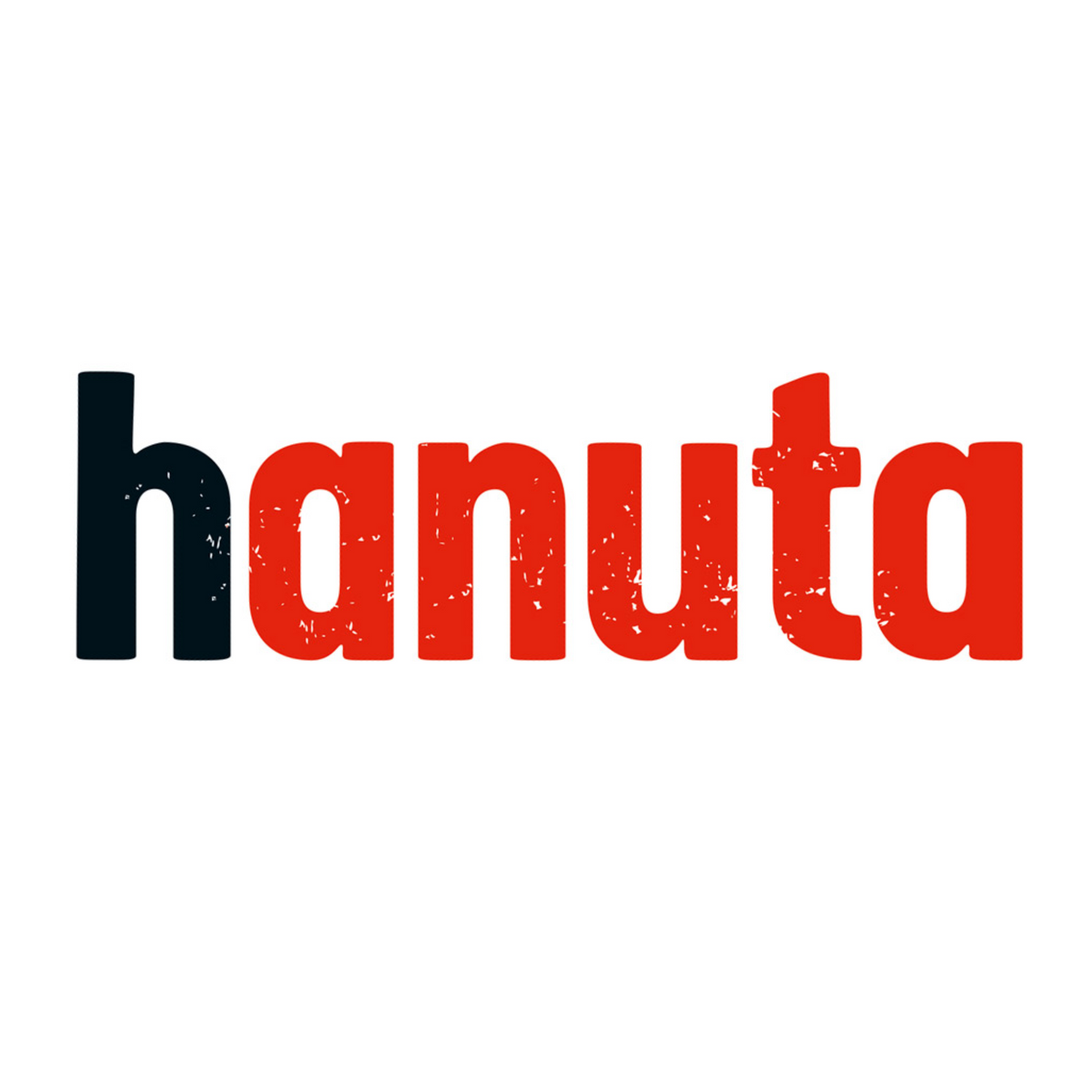 Hanuta logo with black and red text on a white background.