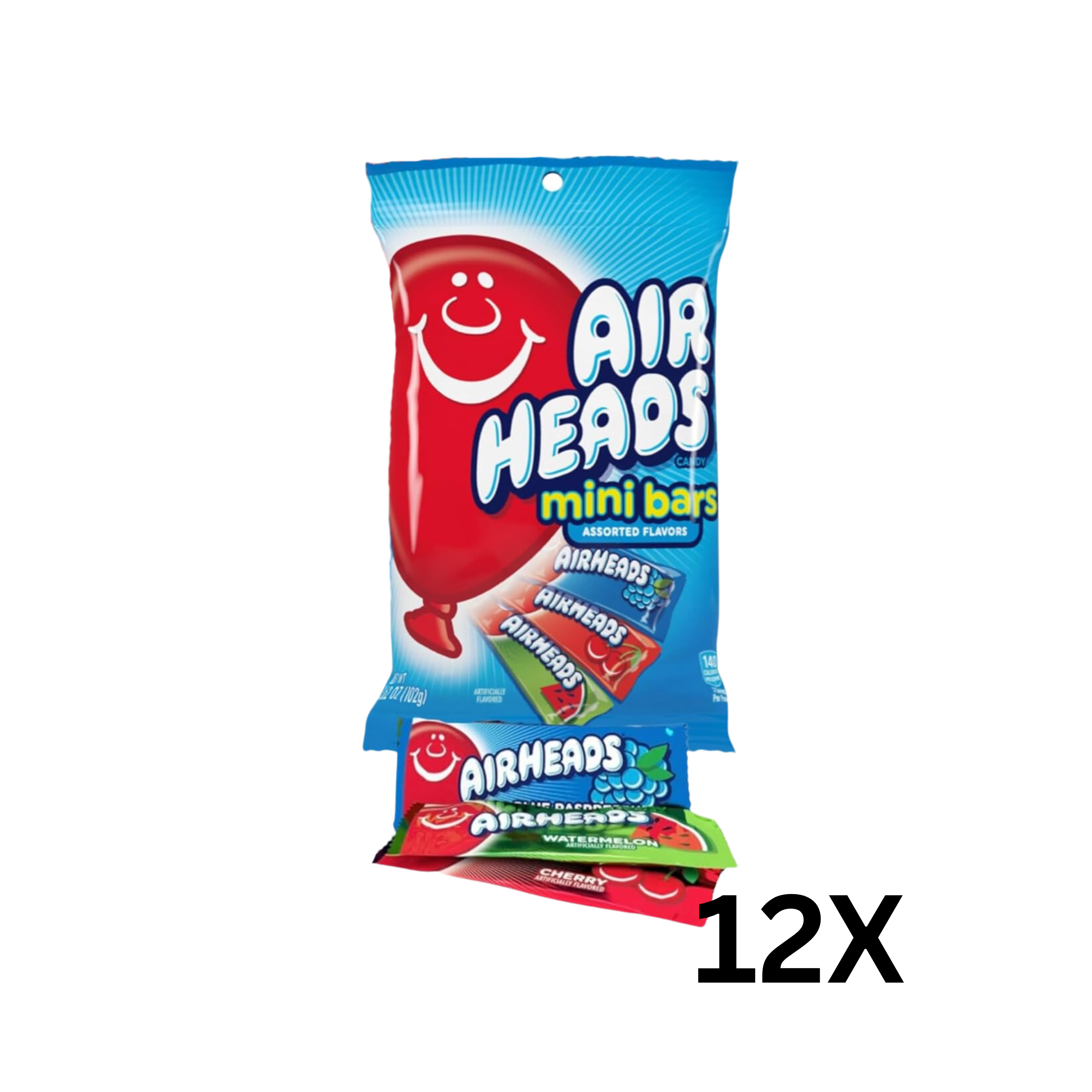 Airheads | Mini Bars Assorted Bag 102g | Per stuk of doos (12 x 102g)