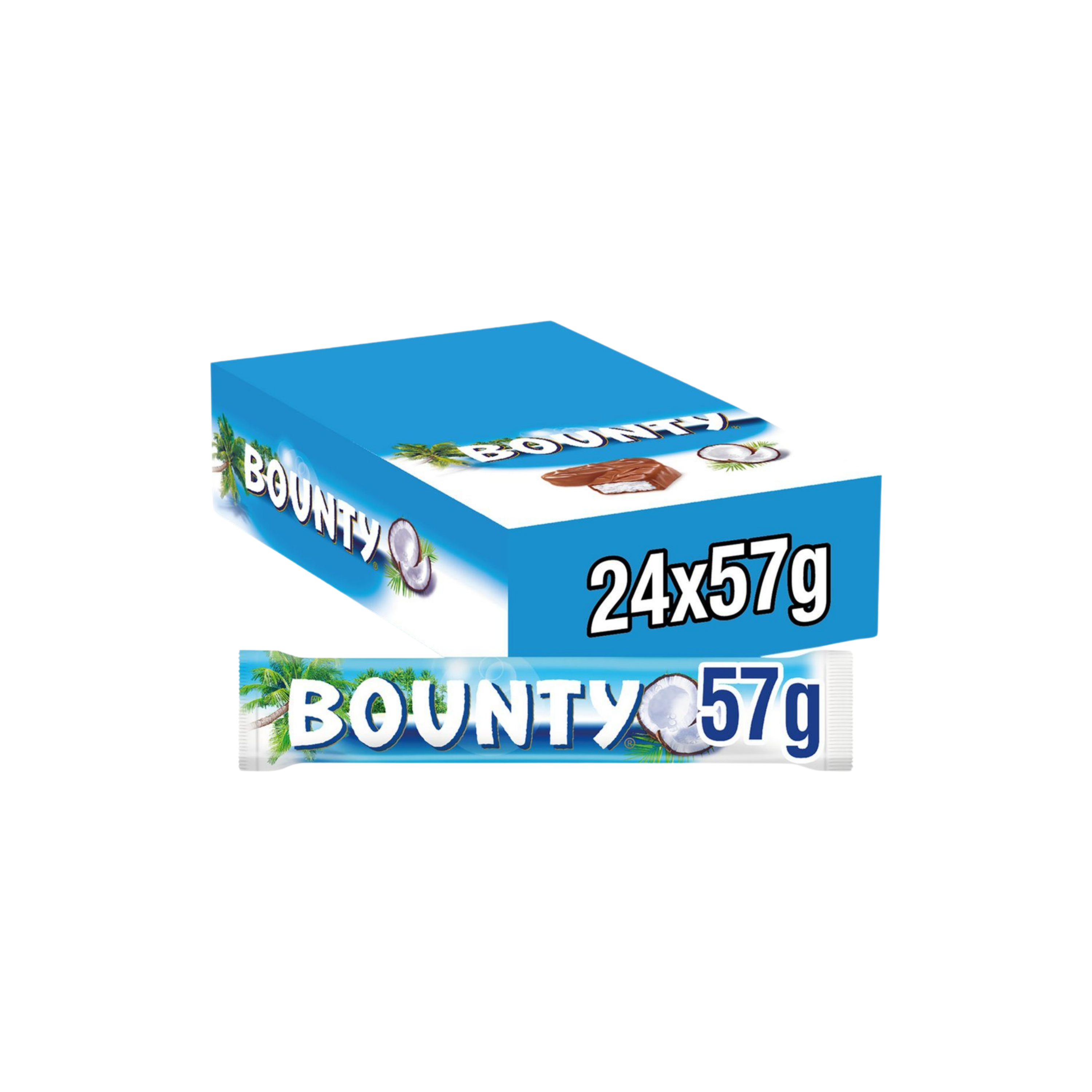 Bounty | Kokosnoot Chocolade Reep 57g | Per stuk of Doos van 24 x 57g