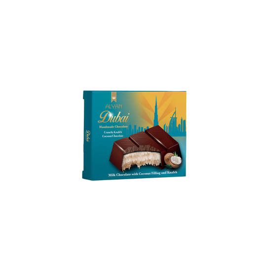 Alyan | Dubai Kokosnoot Chocolade Reep 100g | Per stuk of Doos (12 x 100g)