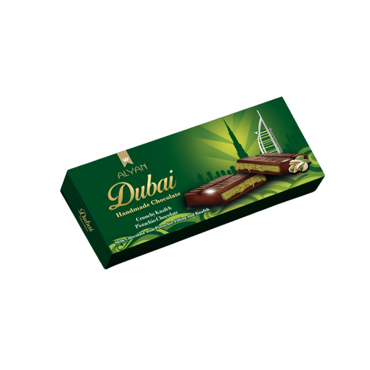 Alyan | Dubai Pistache Chocolade Reep 200g | Per stuk of Doos (12 x 200g)