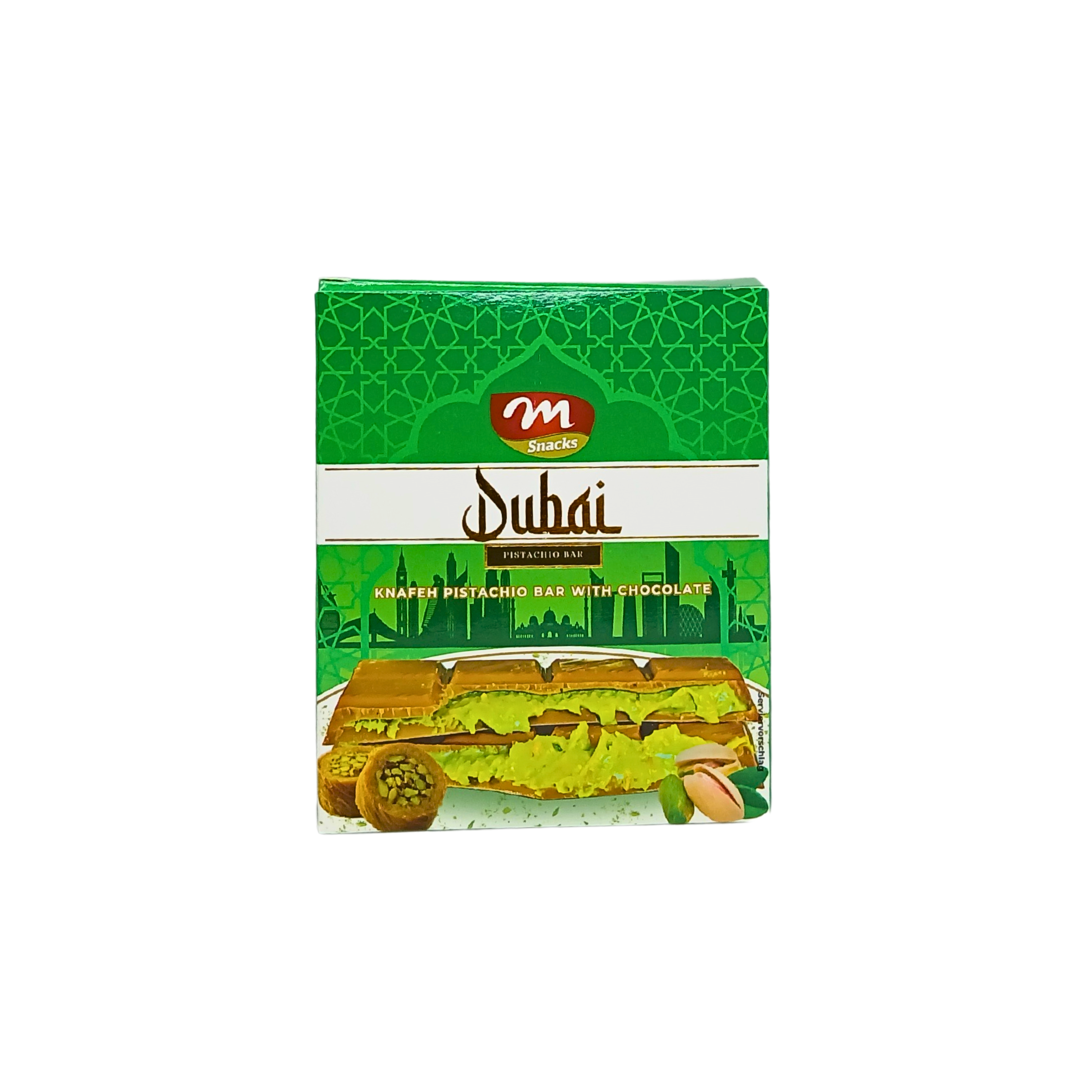 M Snacks | Dubai Chocolade reep 80g | Per stuk of doos (22 x 80g)
