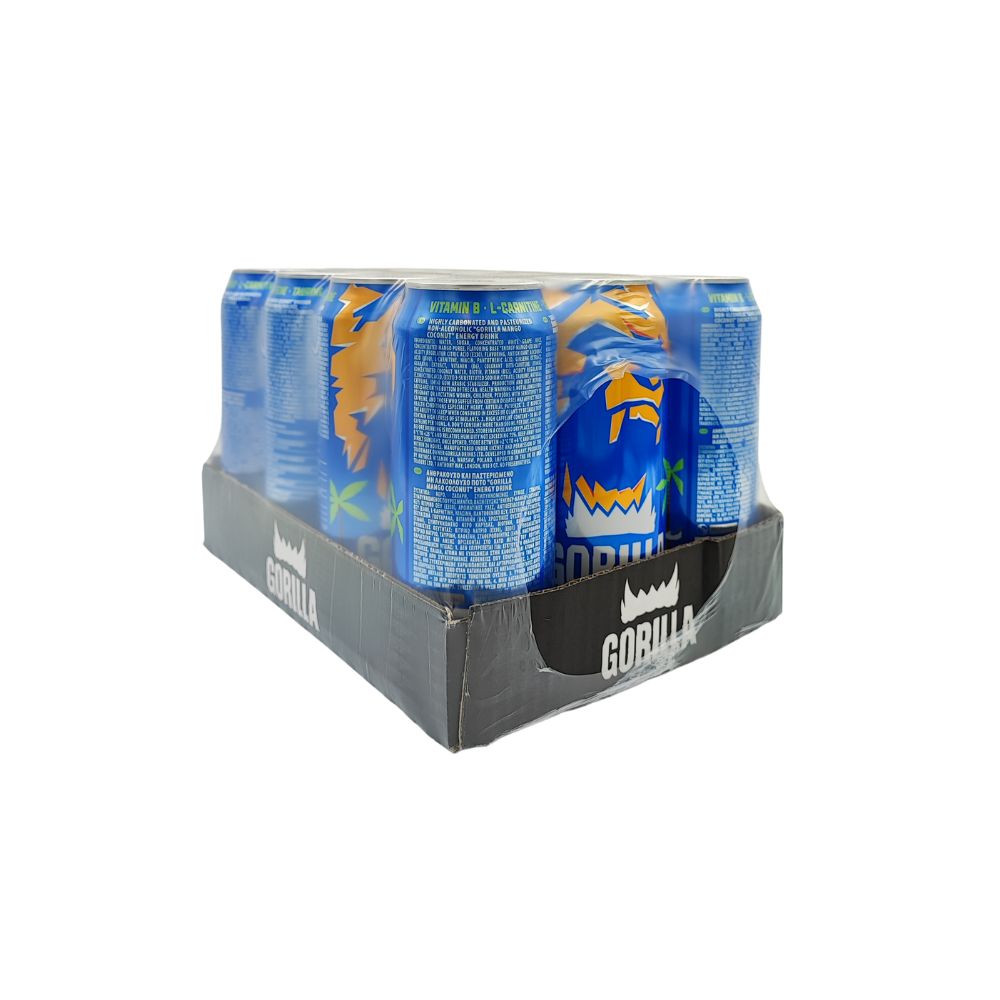 Gorilla Energy Drink | Mango Coconut 500 ml Can | Single or Box of 12