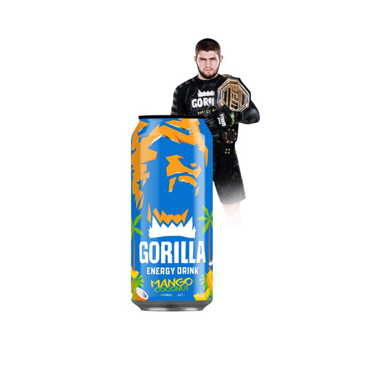 Gorilla Energy Drink | Mango Coconut 500 ml Can | Single or Box of 12