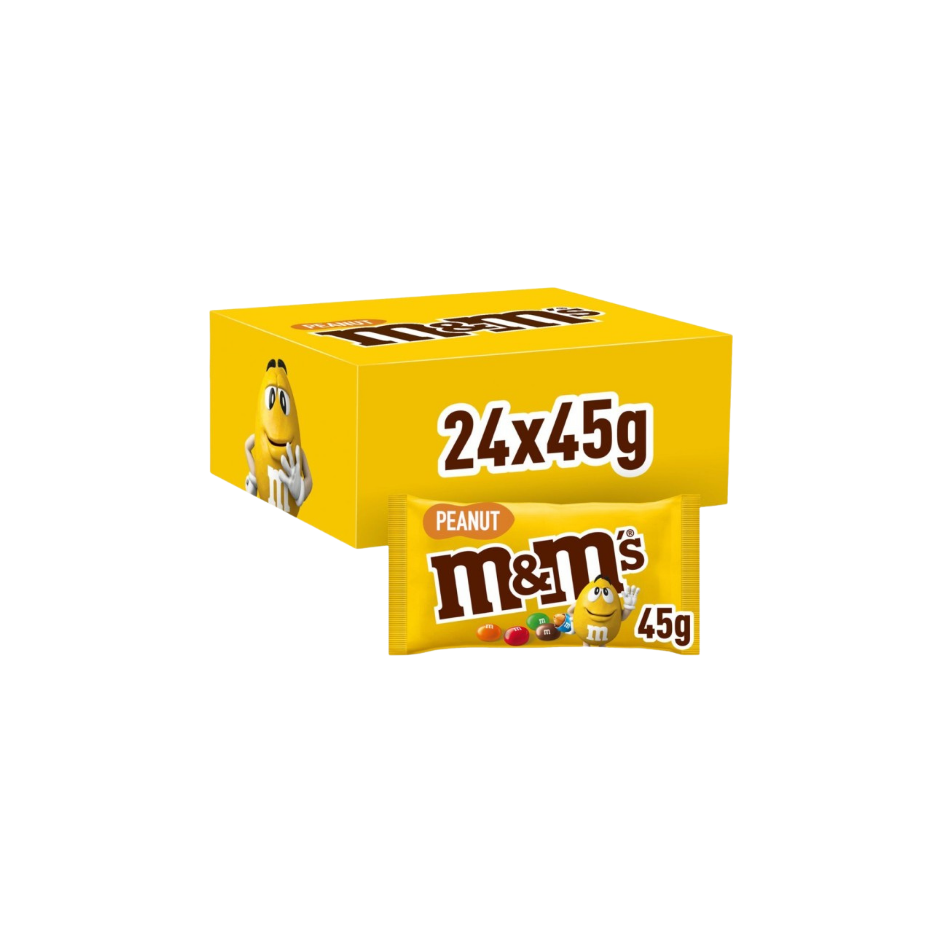 M&M'S | Pinda Melkchocolade 45g | Per stuk of doos (24 x 45g)