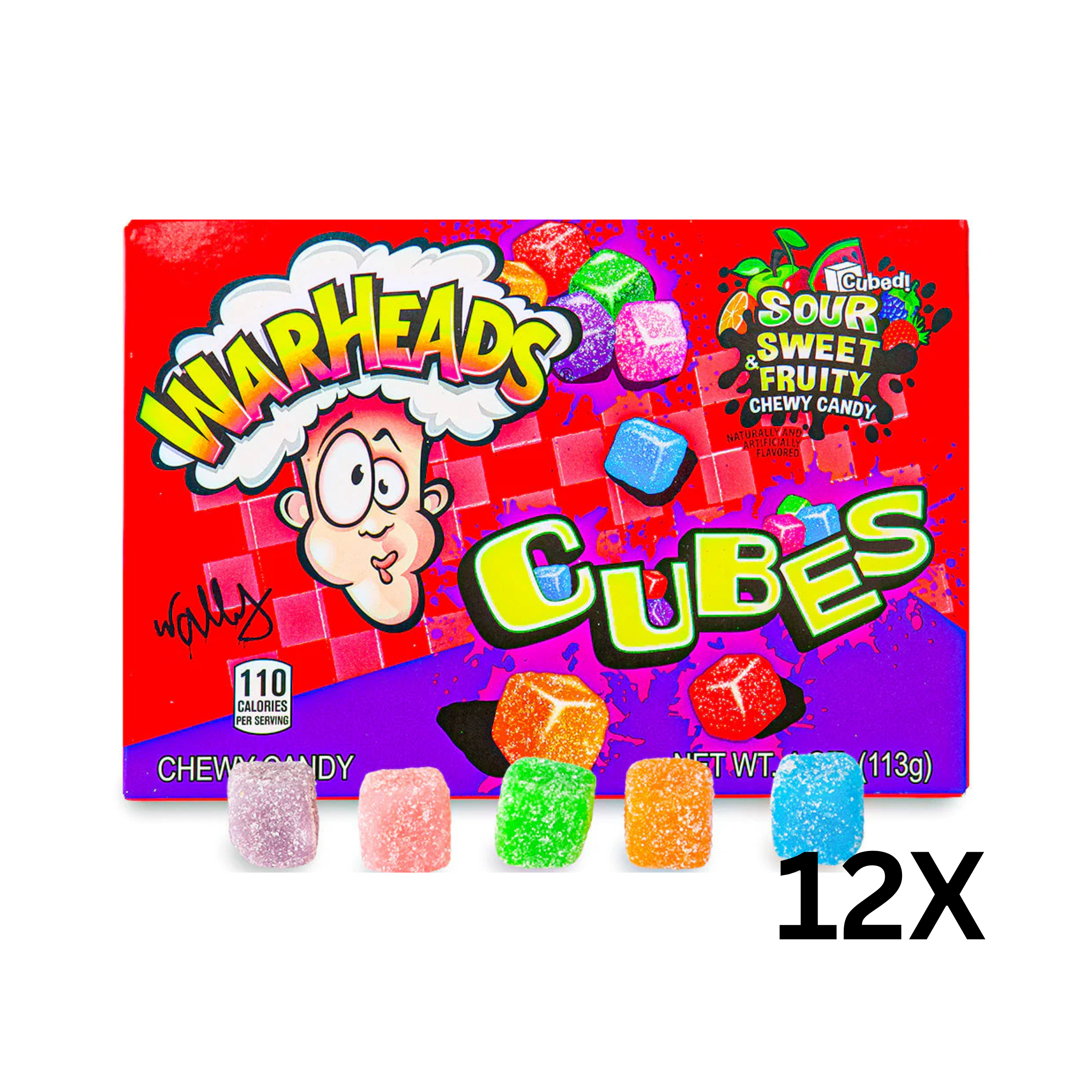 Warheads | Chewy Cubes 113g | Per stuk of in doos (12 x 113g)