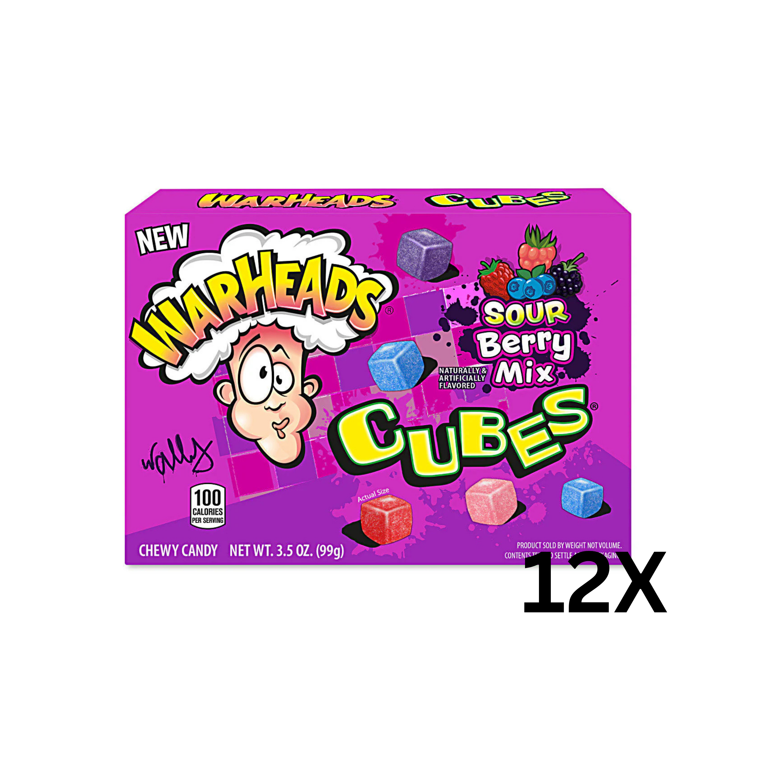Warheads Cubes | Sour Berry 99g | Per stuk of in doos (12 x 99g)