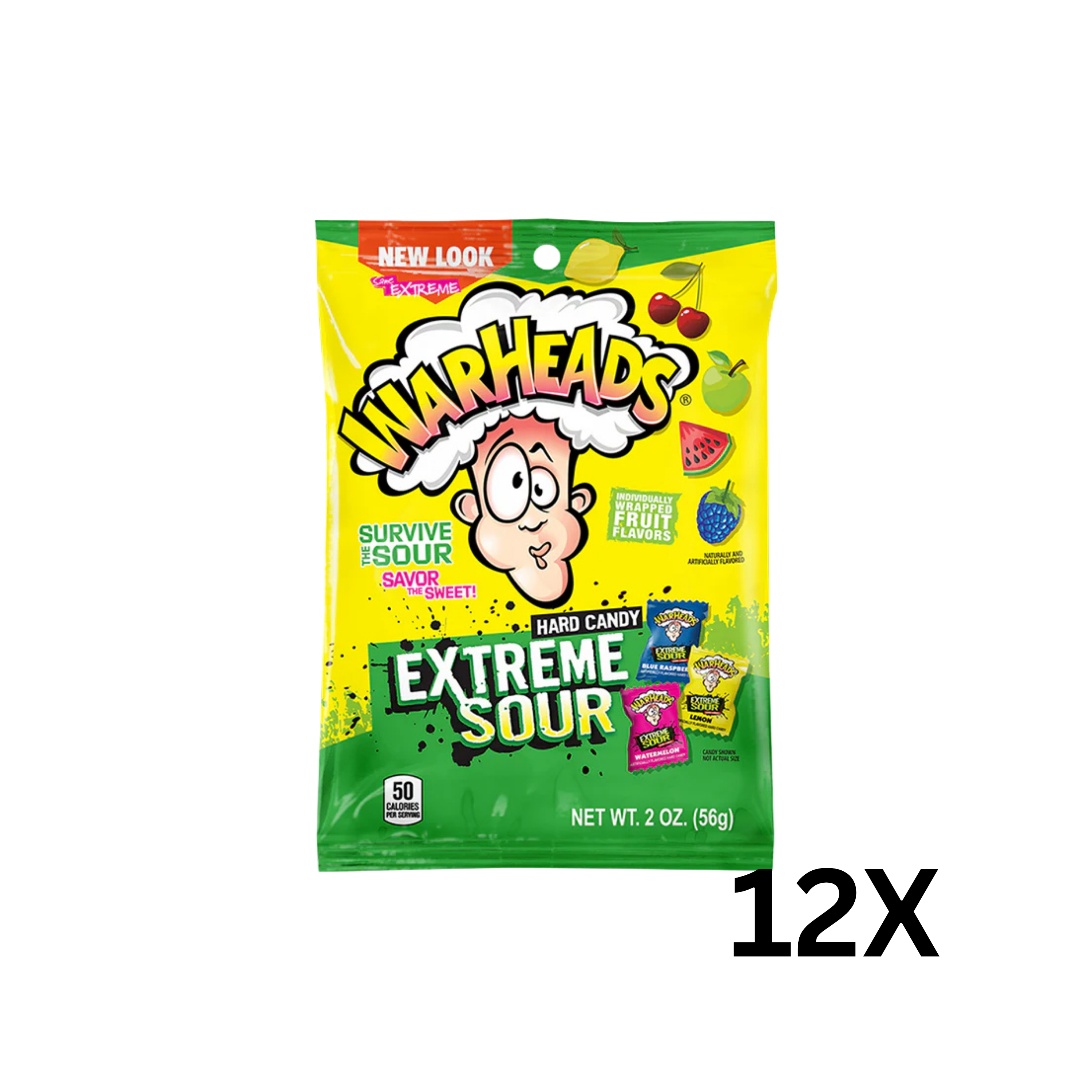 Warheads | Extreme Sour Hard Candy 56g | Per stuk of in doos (12 x 56g)