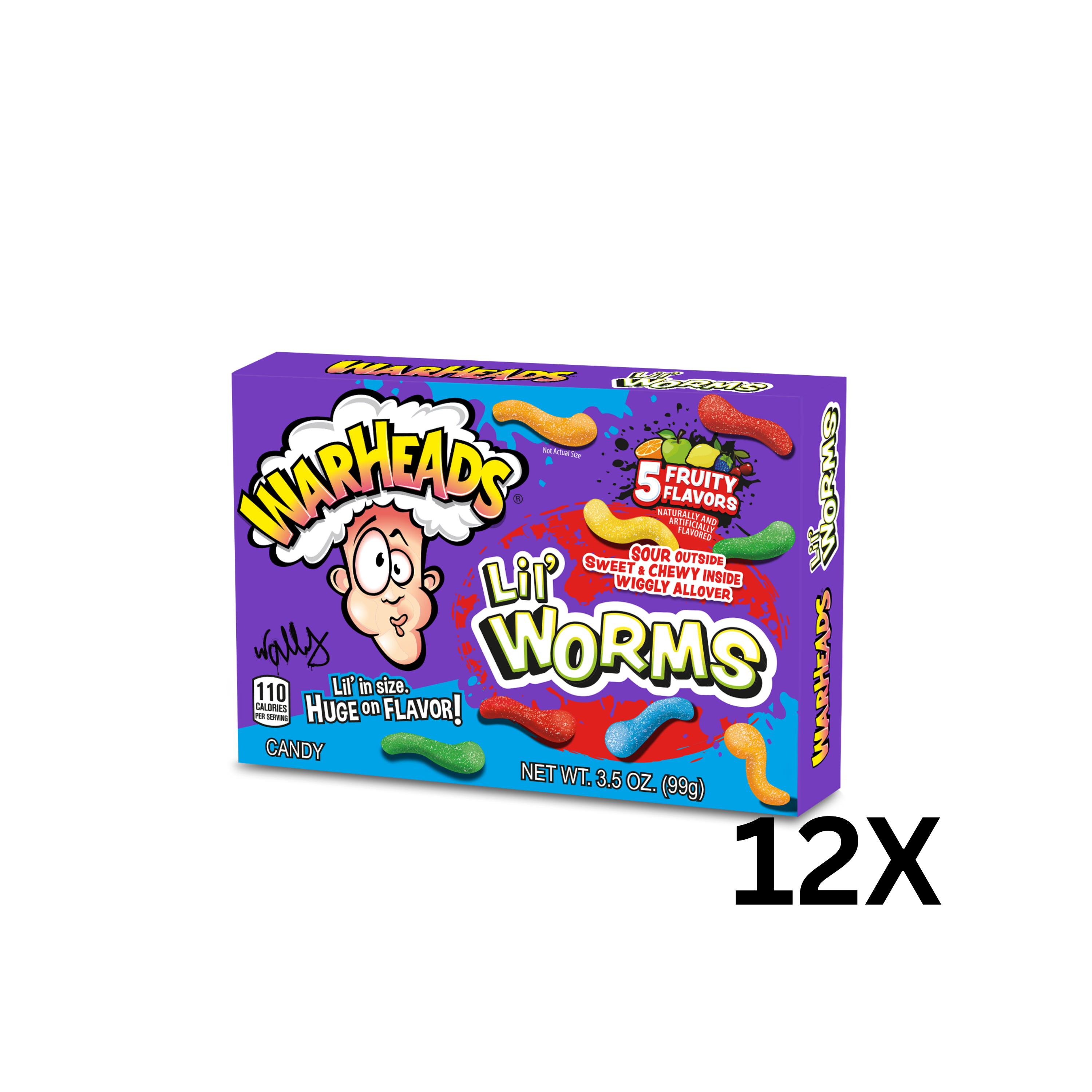 Warheads | Lil Worms 99g | Los of in doos (12 x 99g)