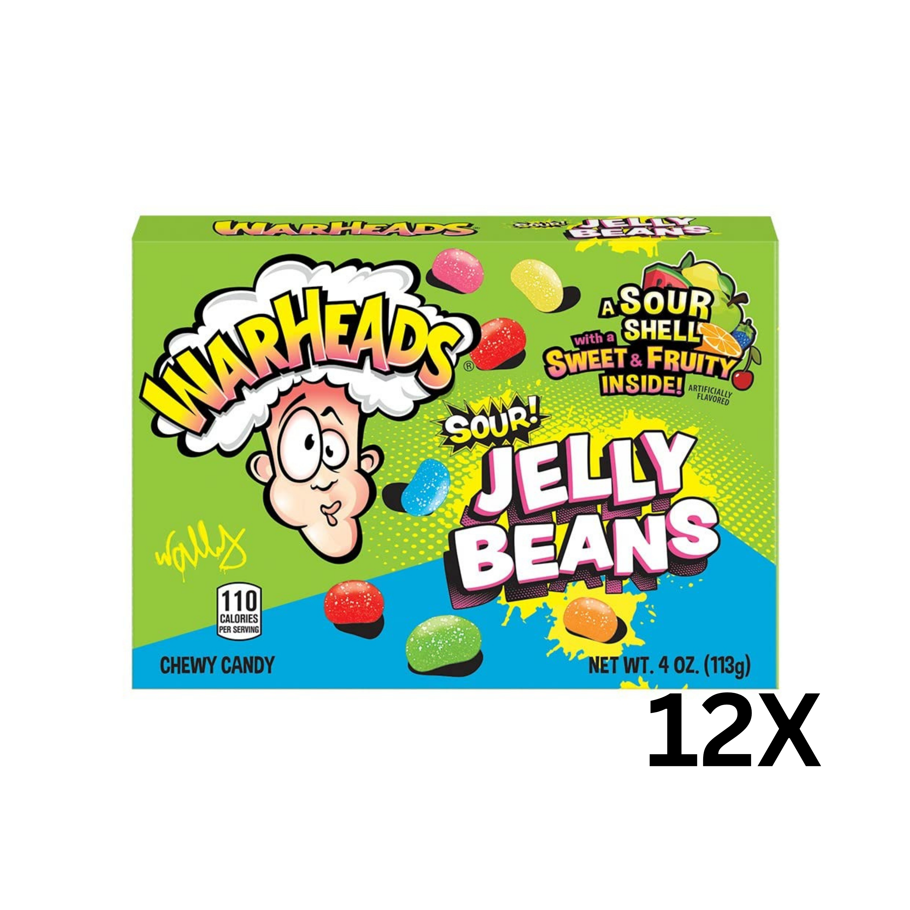 Warheads | Sour Jelly Beans 113g | Per stuk of in doos (12 x 113g)