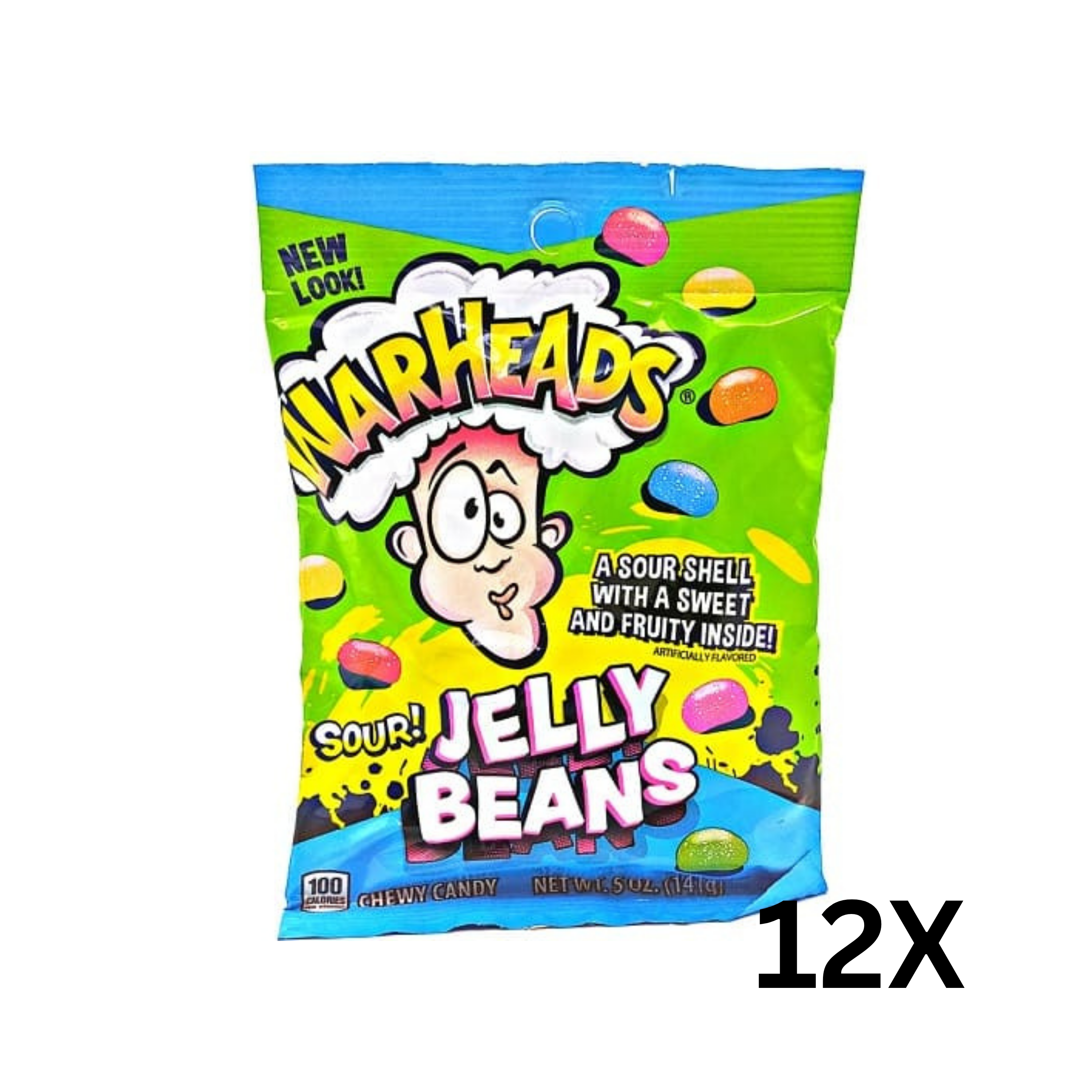 Warheads | Sour Jelly Beans 141g | Per stuk of in doos (12 x 141g)